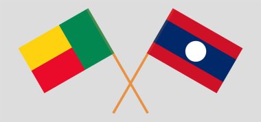 Benin ve Laos 'un çapraz bayrakları