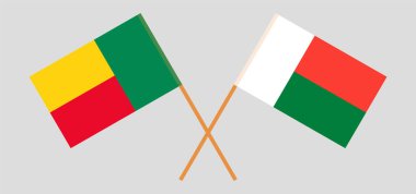 Benin ve Madagaskar 'ın çapraz bayrakları