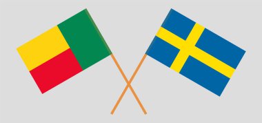 Benin ve İsveç 'in çapraz bayrakları
