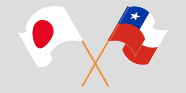 Şili ve Japonya 'nın çapraz bayrakları