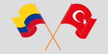 Kolombiya ve Türkiye 'nin çapraz ve dalgalı bayrakları