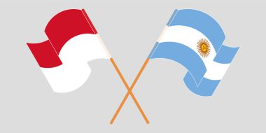 Endonezya ve Arjantin 'in çapraz ve dalgalı bayrakları