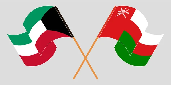 Σταυρωτές σημαίες του Ομάν και του Κουβέιτ — Διανυσματικό Αρχείο
