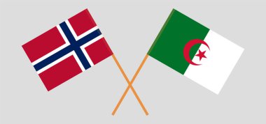 Cezayir ve Norveç 'in çapraz bayrakları