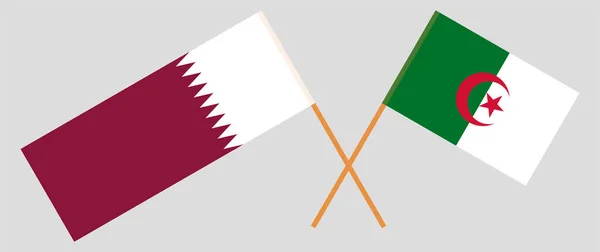 Скрещенные флаги Алжира и Катара — стоковый вектор