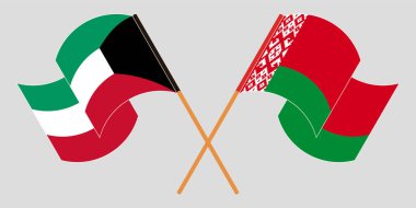 Belarus ve Kuveyt 'in çapraz ve dalgalı bayrakları