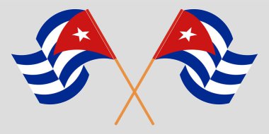 Çapraz ve dalgalı Küba bayrakları