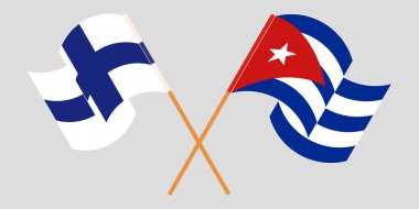 Küba ve Finlandiya 'nın çapraz ve dalgalı bayrakları