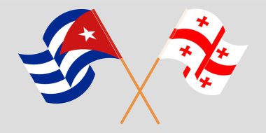 Küba ve Gürcistan 'ın çapraz ve dalgalı bayrakları