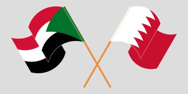 Sudan ve Bahreyn 'in çapraz ve dalgalı bayrakları