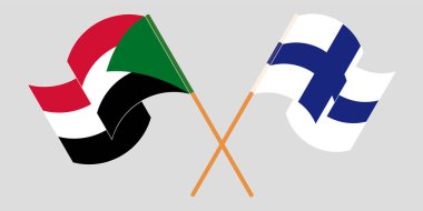 Sudan ve Finlandiya 'nın çapraz ve dalgalı bayrakları