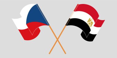 Mısır ve Çek Cumhuriyeti 'nin çapraz ve dalgalı bayrakları