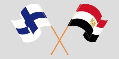 Mısır ve Finlandiya 'nın çapraz ve dalgalı bayrakları
