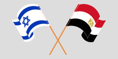 Mısır ve İsrail 'in çapraz ve dalgalı bayrakları