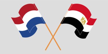 Mısır ve Hollanda 'nın çapraz ve dalgalı bayrakları