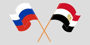Mısır ve Rusya 'nın çapraz ve dalgalı bayrakları