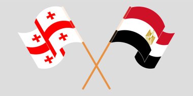 Gürcistan ve Mısır 'ın çapraz ve dalgalı bayrakları