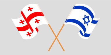Gürcistan ve İsrail 'in çapraz ve dalgalı bayrakları
