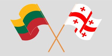 Gürcistan ve Litvanya 'nın çapraz ve dalgalı bayrakları