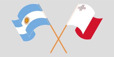 Malta ve Arjantin 'in çapraz ve dalgalı bayrakları