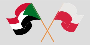 Sudan ve Polonya 'nın çapraz ve dalgalı bayrakları