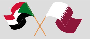 Sudan ve Katar 'ın çapraz ve dalgalı bayrakları