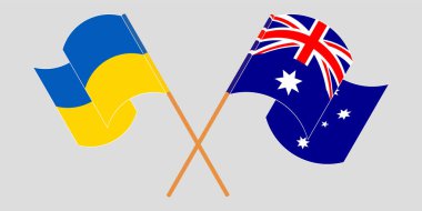 Ukrayna ve Avustralya 'nın çapraz ve dalgalı bayrakları