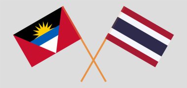 Antigua, Barbuda ve Tayland 'ın çapraz bayrakları