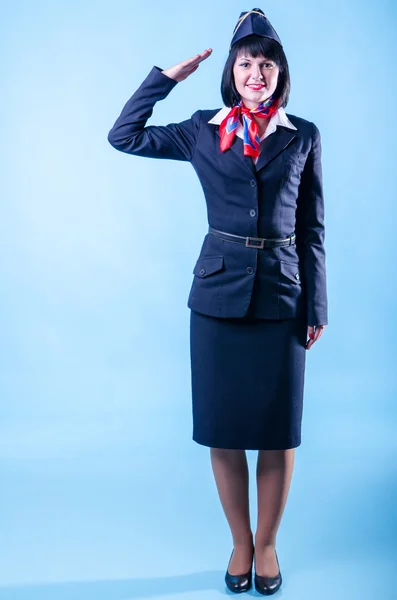 Charming stewardess. — Stock Photo, Image