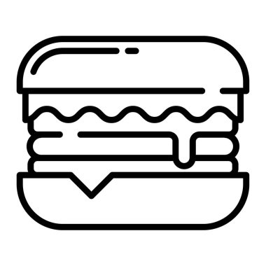 Fast food çizgisi simgesi, vektör illüstrasyonu