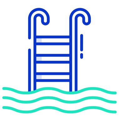 yüzme havuzu ikonu vektör illüstrasyonu