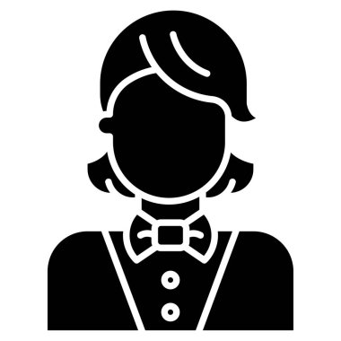 Kadın. Web simgesi basit illüstrasyon