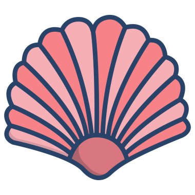 Beyaz arkaplanda basit deniz kabuğu simgesi