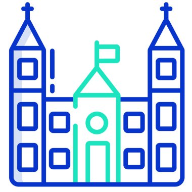 Bina. Web simgesi basit illüstrasyon