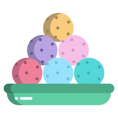 Beyaz arkaplanda basit vektör simgesini tatlandırır