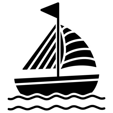 Beyaz arkaplanda basit vektör gemi simgesi