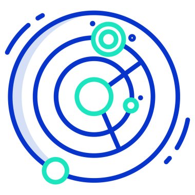 Beyaz arkaplanda basit vektör güneş sistemi simgesi