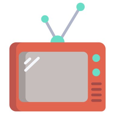 televizyon basit simgesi, vektör çizim