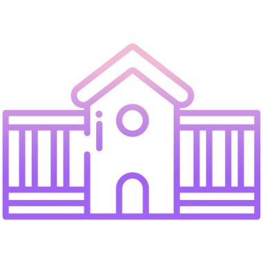 Bina. Web simgesi basit illüstrasyon