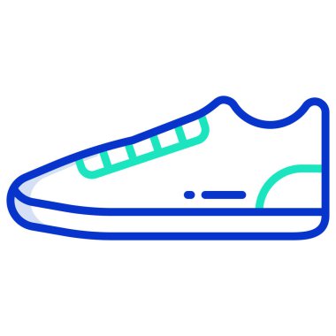 Beyaz arkaplanda basit vektör Sneaker simgesi