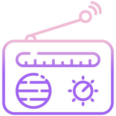 Radyo. Web simgesi basit illüstrasyon  