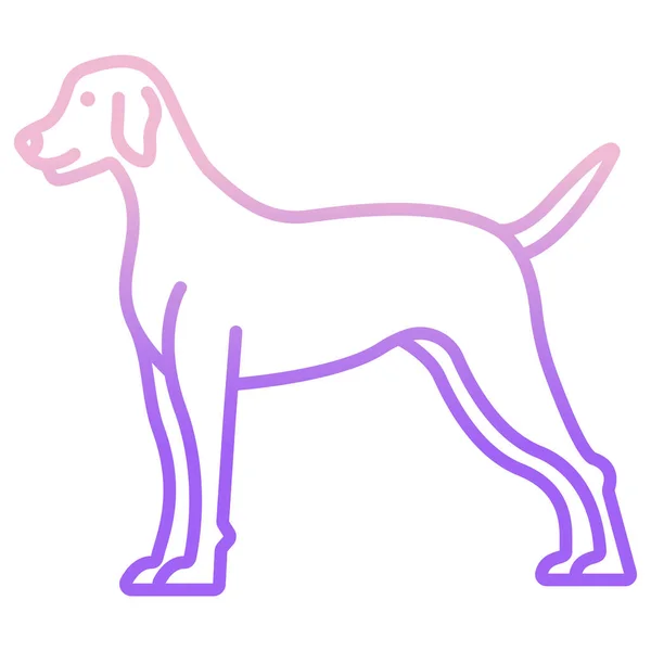 Ícone Cão Fundo Roxo — Vetor de Stock