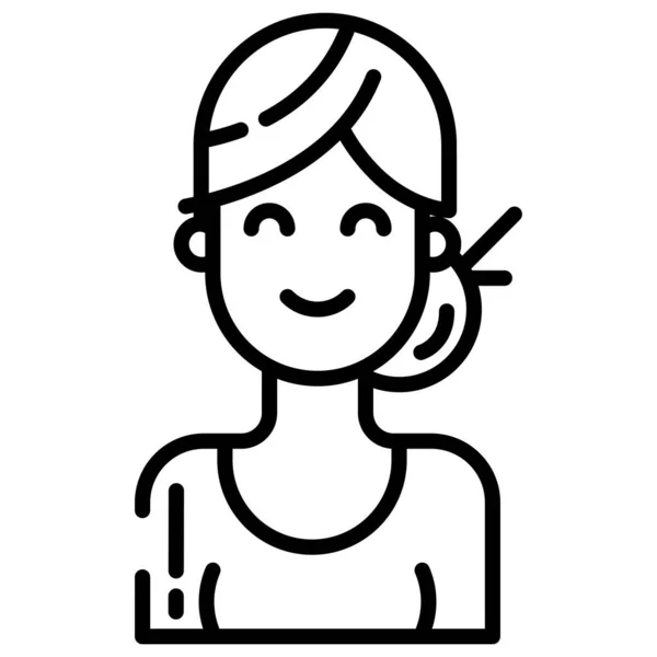 Une Femme Icône Web Illustration Simple — Image vectorielle