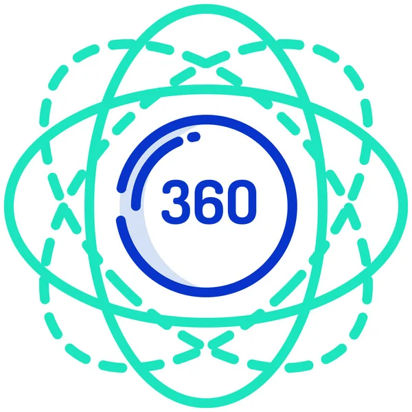 360 Derece Dönüş Web Simgesi Basit Illüstrasyon — Stok Vektör