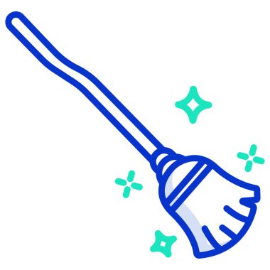 Sihirli süpürge. Web simgesi basit illüstrasyon