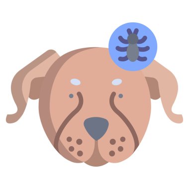 Basit vektör simgesi, anti-pire illüstrasyonu