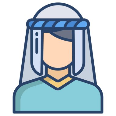 Arap avatar simgesi web vektör illüstrasyonu
