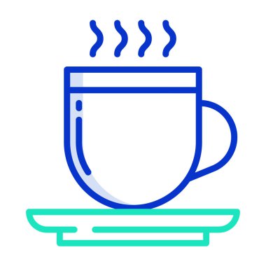 Beyaz arkaplanda bir fincan çay basit vektör simgesi