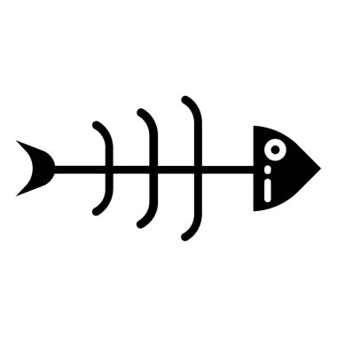 Balık Kemiği. Web simgesi basit illüstrasyon