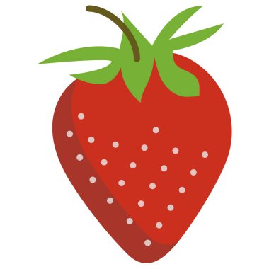 Çilekli. Web simgesi basit illüstrasyon